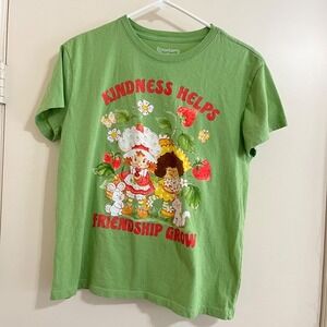 Strawberry Shortcake Graphic Tee Womens S Green Cartoon Friendship Shirt‎ Retro